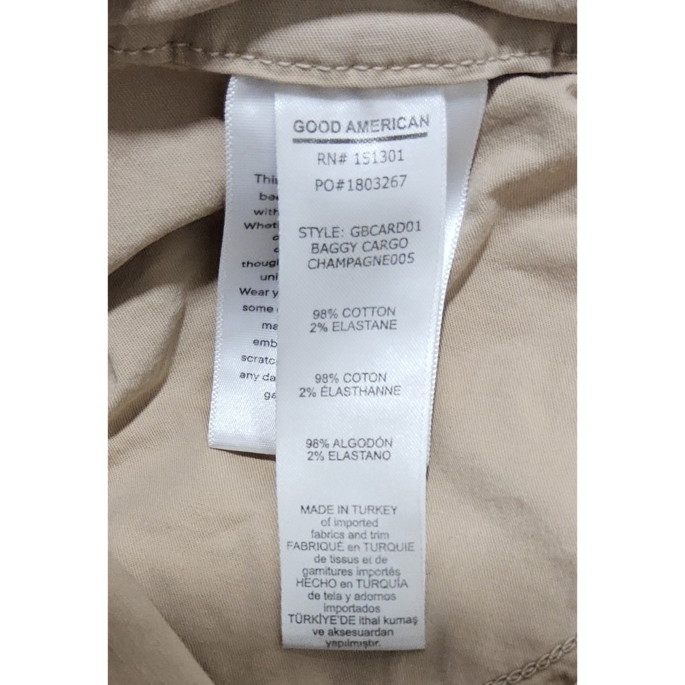 Good American Pants Womens Sz 22 Plus‎ Baggy Cargo Khaki Stretch Loose Straight - Picture 8 of 8